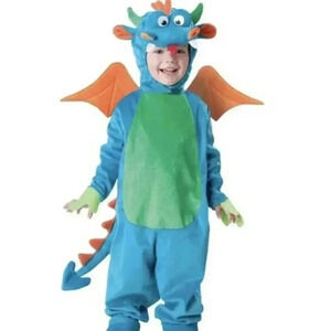 InCharacter Dinky Dragon Infant Costume Size M 12-18 Jumpsuit Hat Blue Halloween